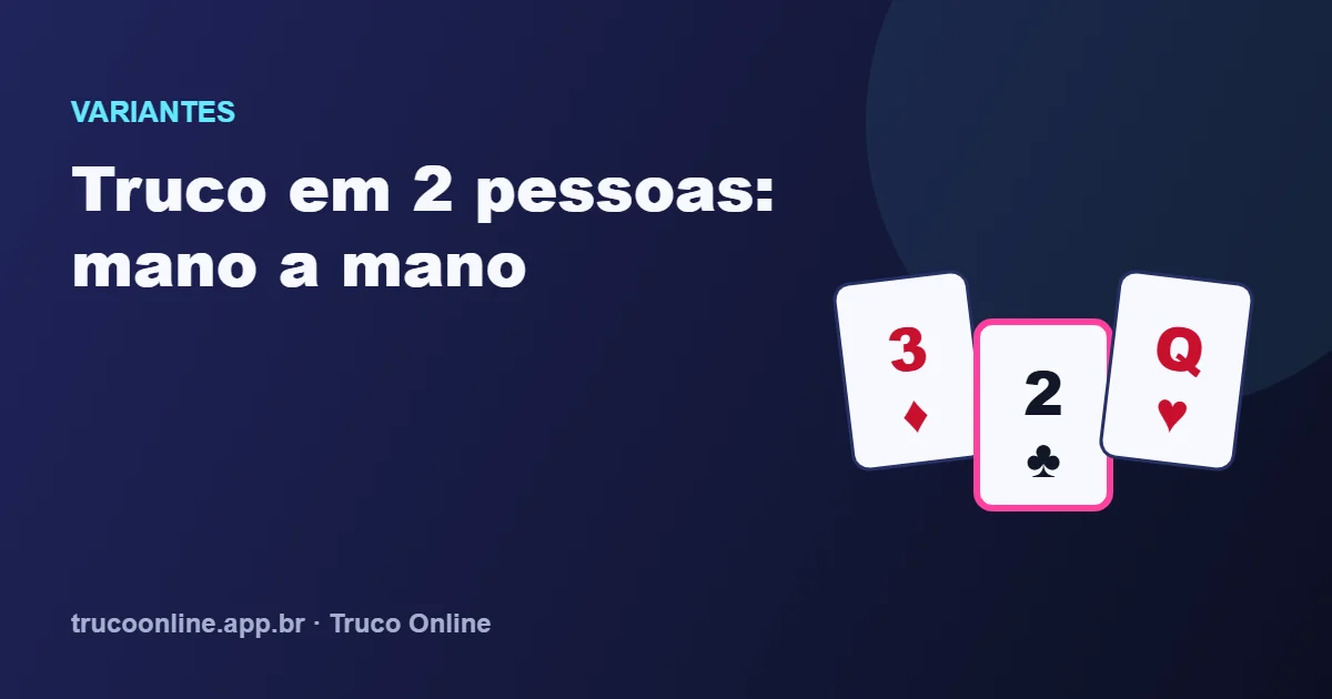 Ilustração do Truco Online: Truco em 2 pessoas: mano a mano, com 3 de ouros, 2 de paus e dama de copas