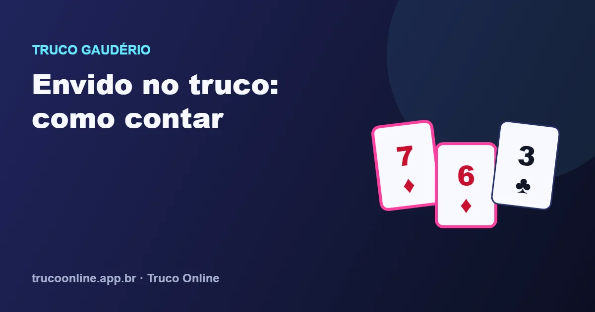 Ilustração do Truco Online: Envido no truco: como contar, com 7 e 6 de ouros e 3 de paus