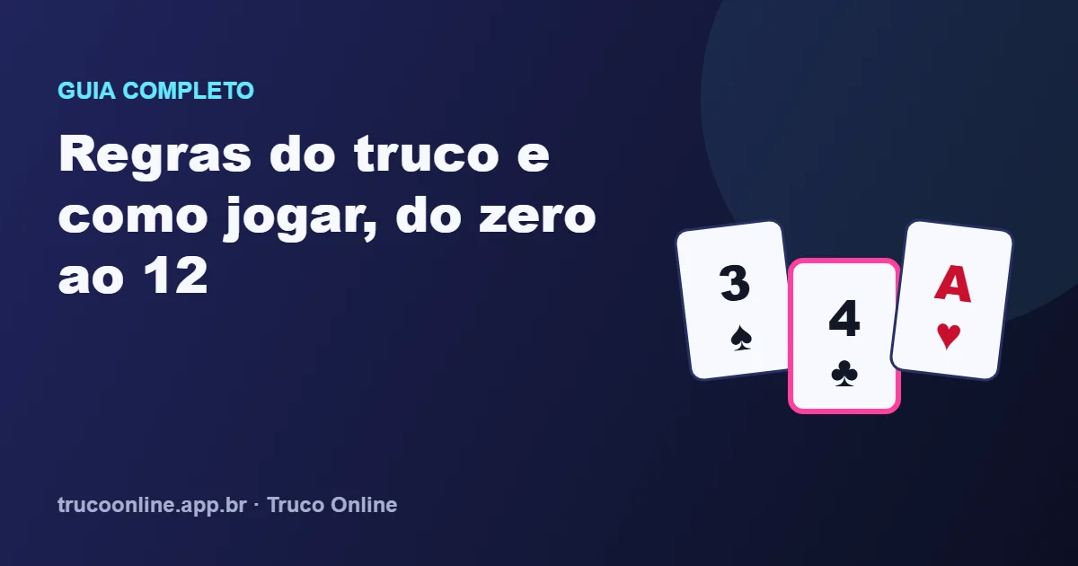 Cartas de truco com o zap em destaque, ilustrando o guia de regras