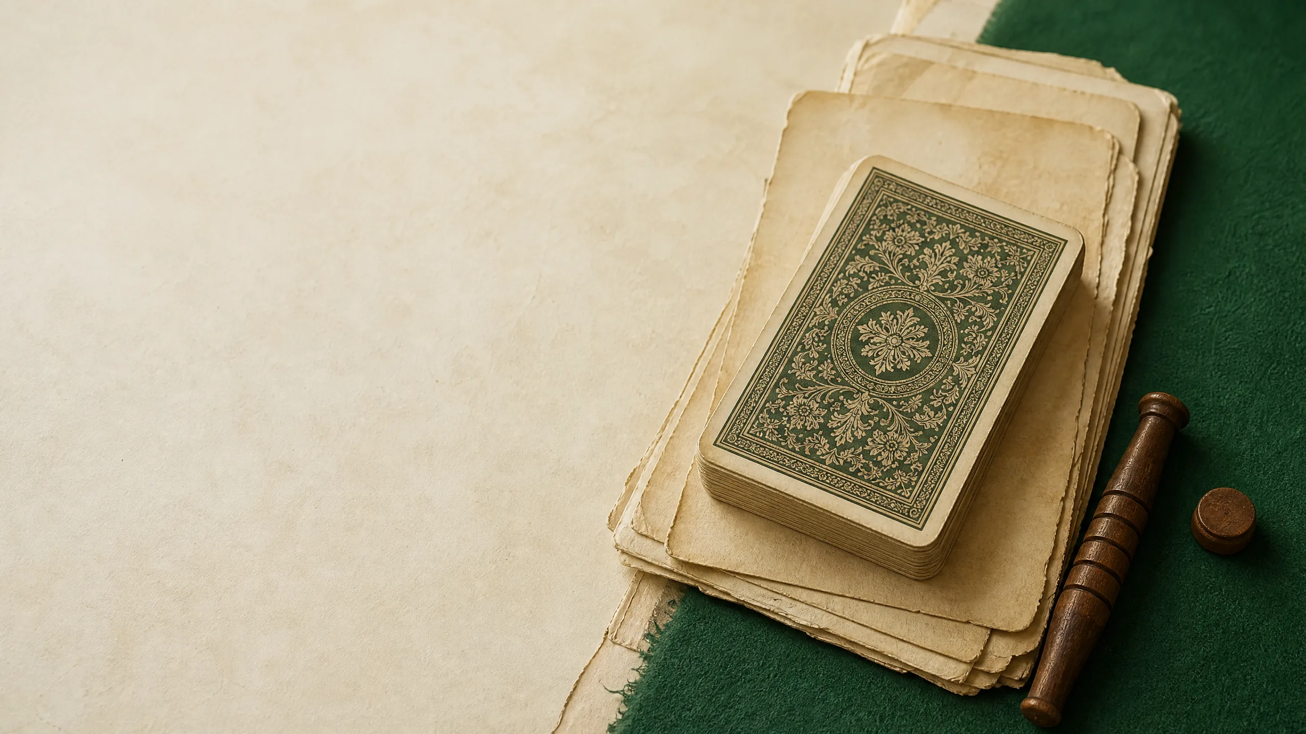 Cartas de truco sobre feltro verde, imagem de capa para Por que uma carta recebe o nome de zap?